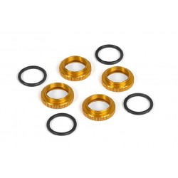 SHOCK ADJ. NUT ALU + O-RING - ORANGE (4)