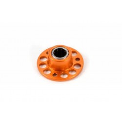 ALU DRIVE FLANGE WITH ONE-WAY BEARING - SWISS 7075 T6 - ORANGE