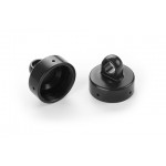 XB8 ALU SHOCK CAP NUT 4x BLEED HOLE - BLACK COATED (2)