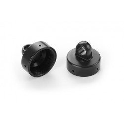 XB8 ALU SHOCK CAP NUT 4x BLEED HOLE - BLACK COATED (2)