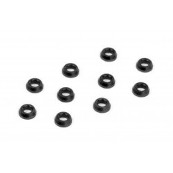 ALU CONICAL SHIM 3x6x2.0MM - BLACK (10)