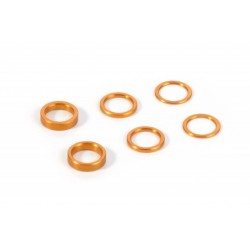 SET OF ALU SHIMS 6.37x8.4MM (0.5MM, 1.0MM, 2.0MM) - ORANGE