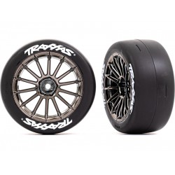 Traxxas kolo 2.0 , disk multi-spoke černý chrom, pneu slick (pře