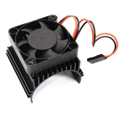 ALU chladič pro motory 40-42mm s ventilátorem 40x40 - černý