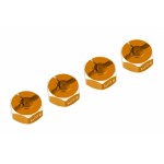 Hliníkové HEX unašeče kola 12x6mm, 4ks, oranžový