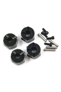 Hliníkové HEX unašeče kola 12x8mm, 4ks, černý