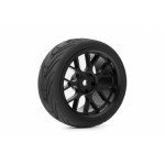 Spec T CS Wheel Offset 3 Black w/Tire 4ks pro 1/10 Silniční